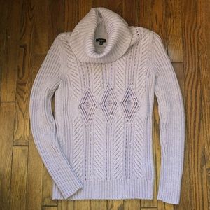 EUC Talbots cable knit cowl neck sequined sweater